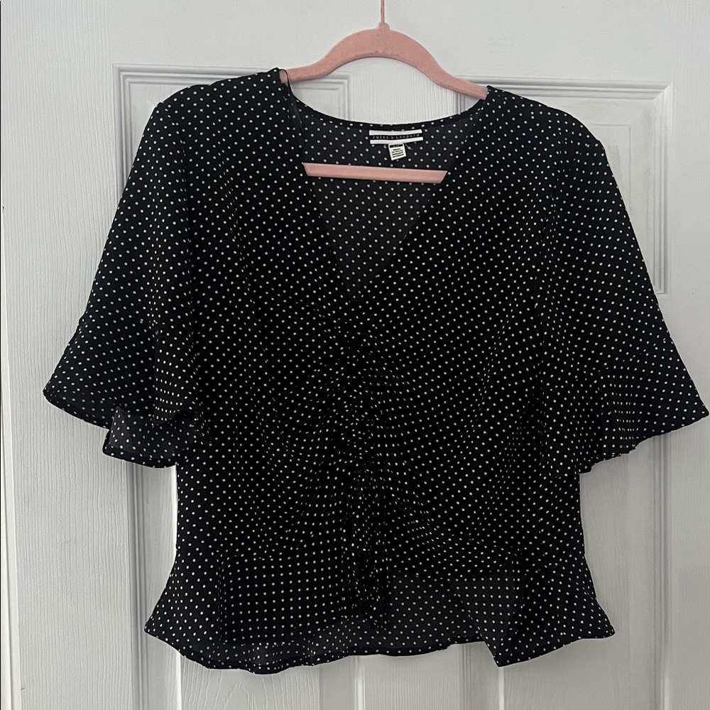 Jules & Leopold Black and White Polka Dot Blouse